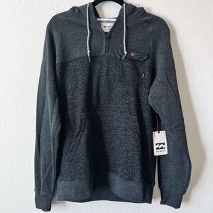 Men’s Black Heather Sweatshirt Jacket with Hood Medium